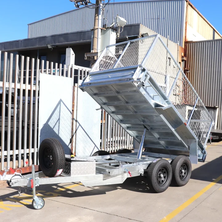 8x5 Tandem Hydraulic Tipper Cage Trailer 3300 KG ATM