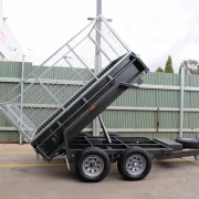 8x5 Hydraulic Tipper Trailer 2800kg Gvm 3ft cage copy