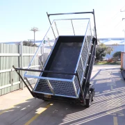 10x5 Hydraulic Tipper Trailer with Cage Rack Ramps Price