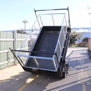 10x5 Hydraulic Tipper Trailer with Cage Rack Ramps Price