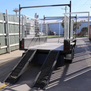 tipper trailer with ramps racks and cage