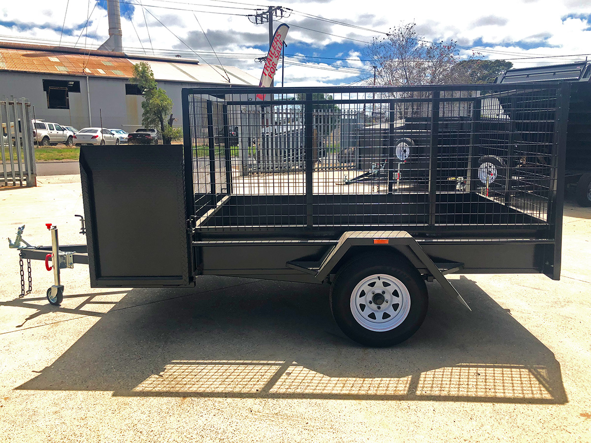 6x4 Standard Single Axle Gardening Trailer with Open Mower Box For Sale