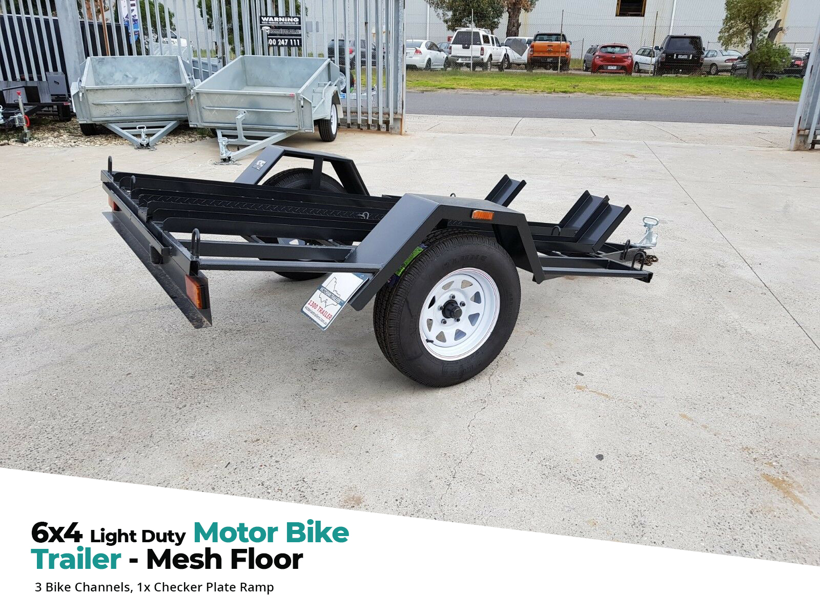 6x4 Light Duty Motor Motor Bike Trailer for Sale with Mesh Floor Melbourne