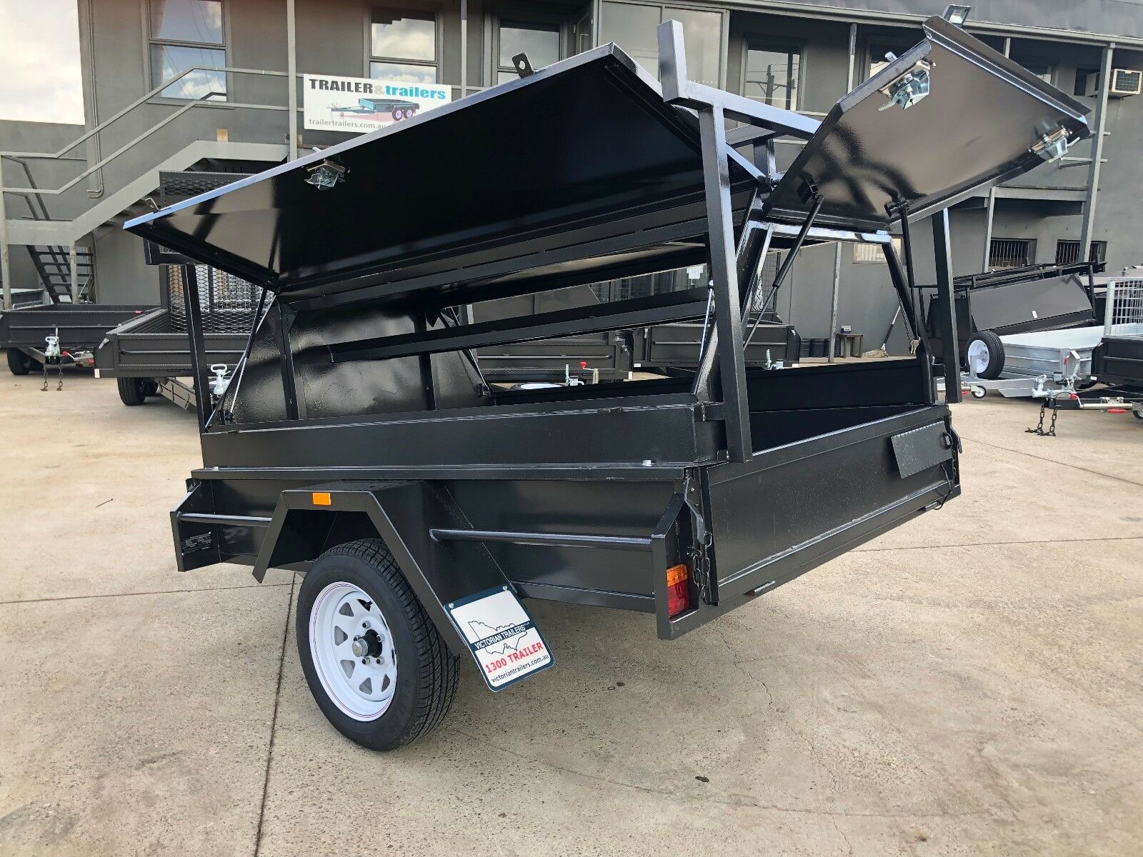 6x4 Tradesman Trailer 750mm Toolbox Top Tradie Top Rear Door Trailer