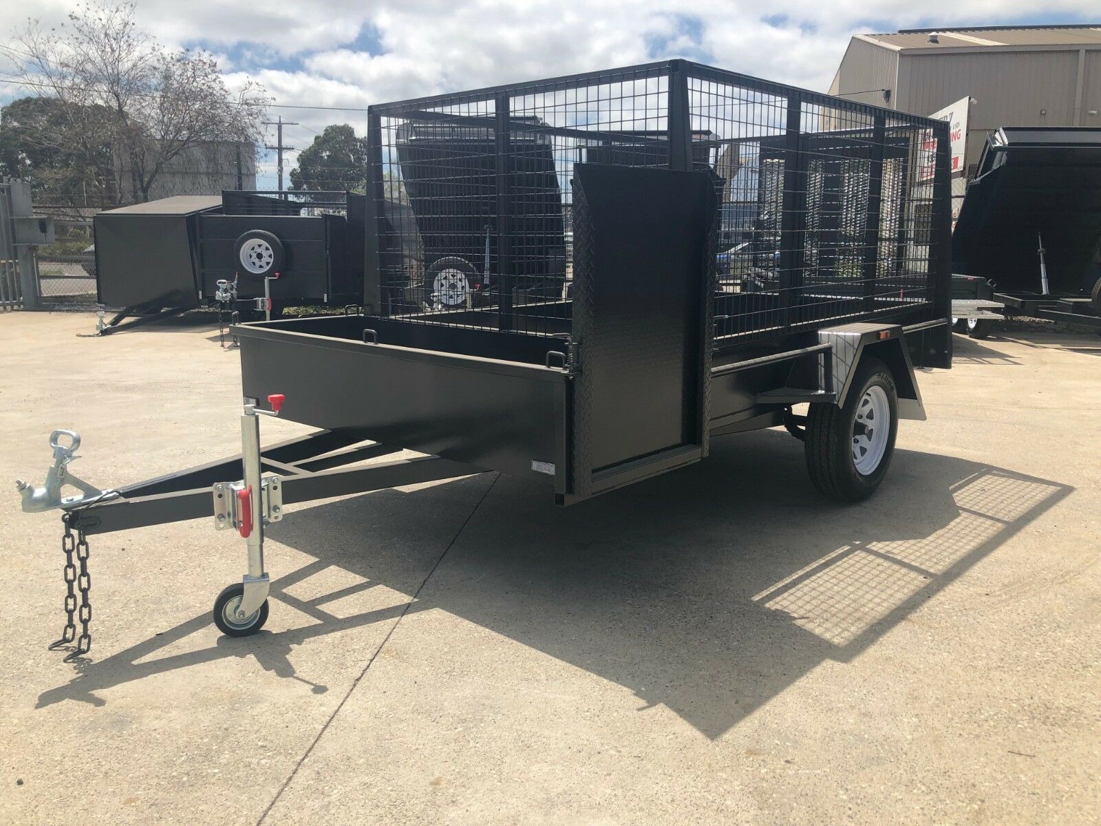 7x4 Single Axle Landscape Gardening Trailer Checker Plate Floor High Cage Trailer Trailers