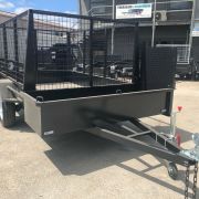 7×5 Single Axle Landscape Gardening Trailer Checker Plate Floor 3FT High Cage