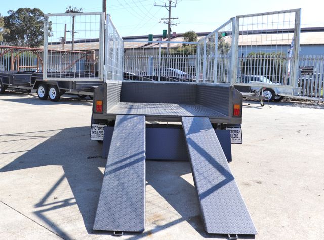 8x5 BSpec Cage Trailer with Slide Under Ramps Trailer For Sale