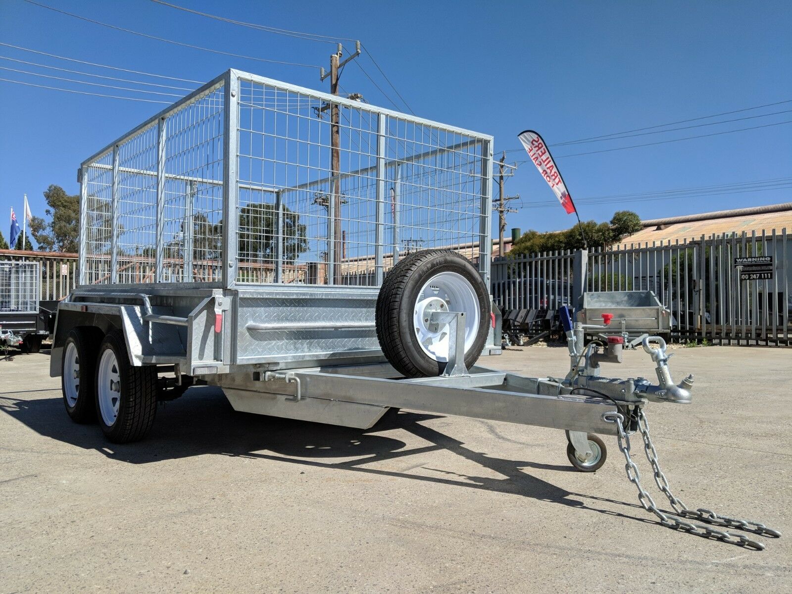 8x5 Galvanised Tandem Axle Cage Trailer for Sale 3 Ft 