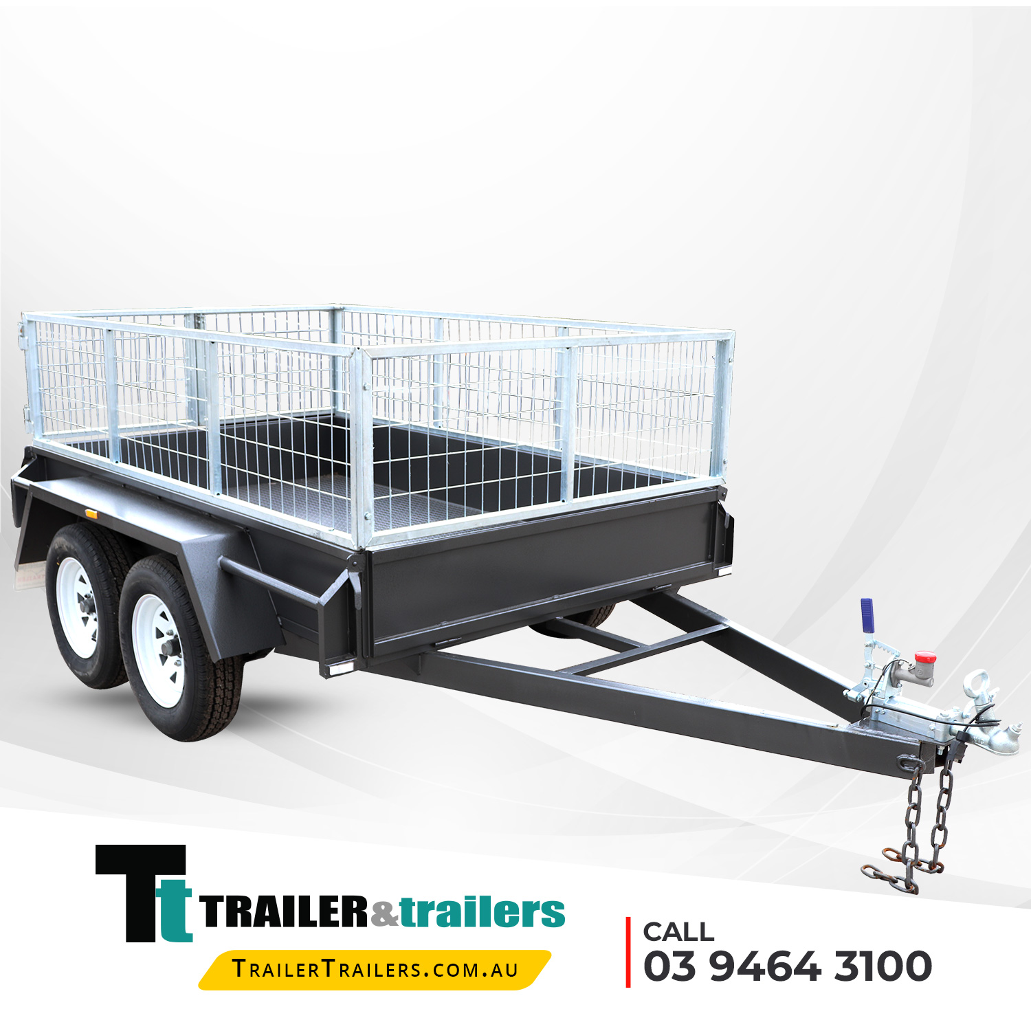 8x5 Standard Tandem Axle Cage Trailer for Sale 600mm Cage