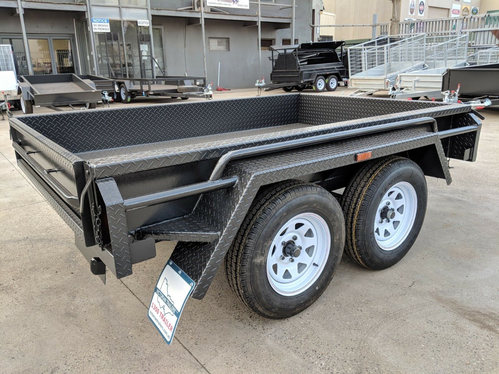 9x5 Tandem Axle Deluxe Heavy Duty Box Trailer Full Checker Plate