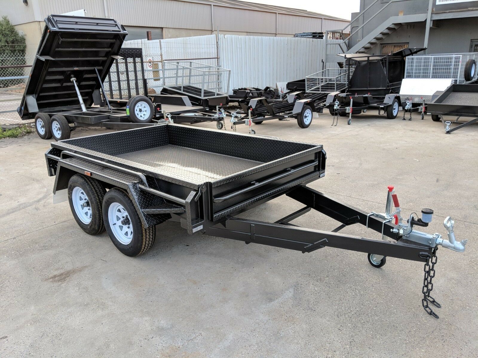 9x5 Tandem Axle Deluxe Heavy Duty Box Trailer - Full Checker Plate ...