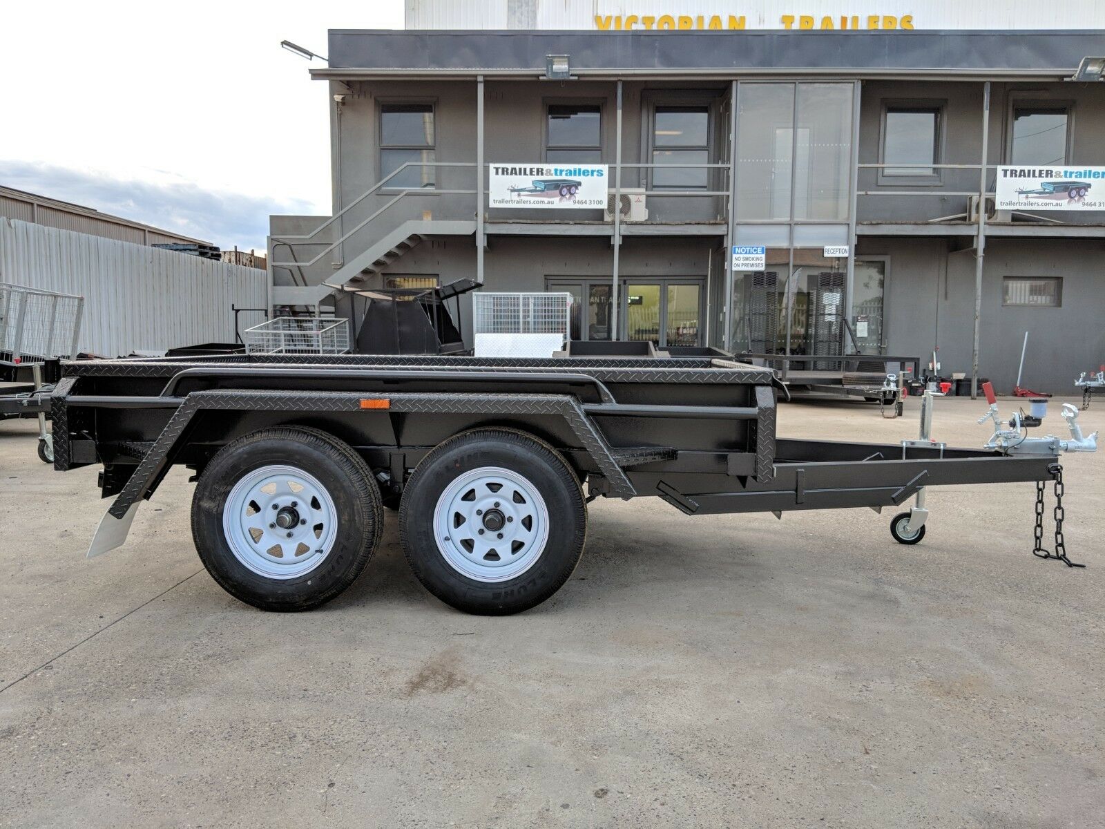 9x5 Tandem Axle Deluxe Heavy Duty Box Trailer Full Checker Plate