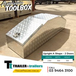 Upright A Shape with 2 Doors – UTE / Trailers Storage Aluminium Toolbox For Sale – 1780mm x500mm x 500mm in Melbourne Victoria
