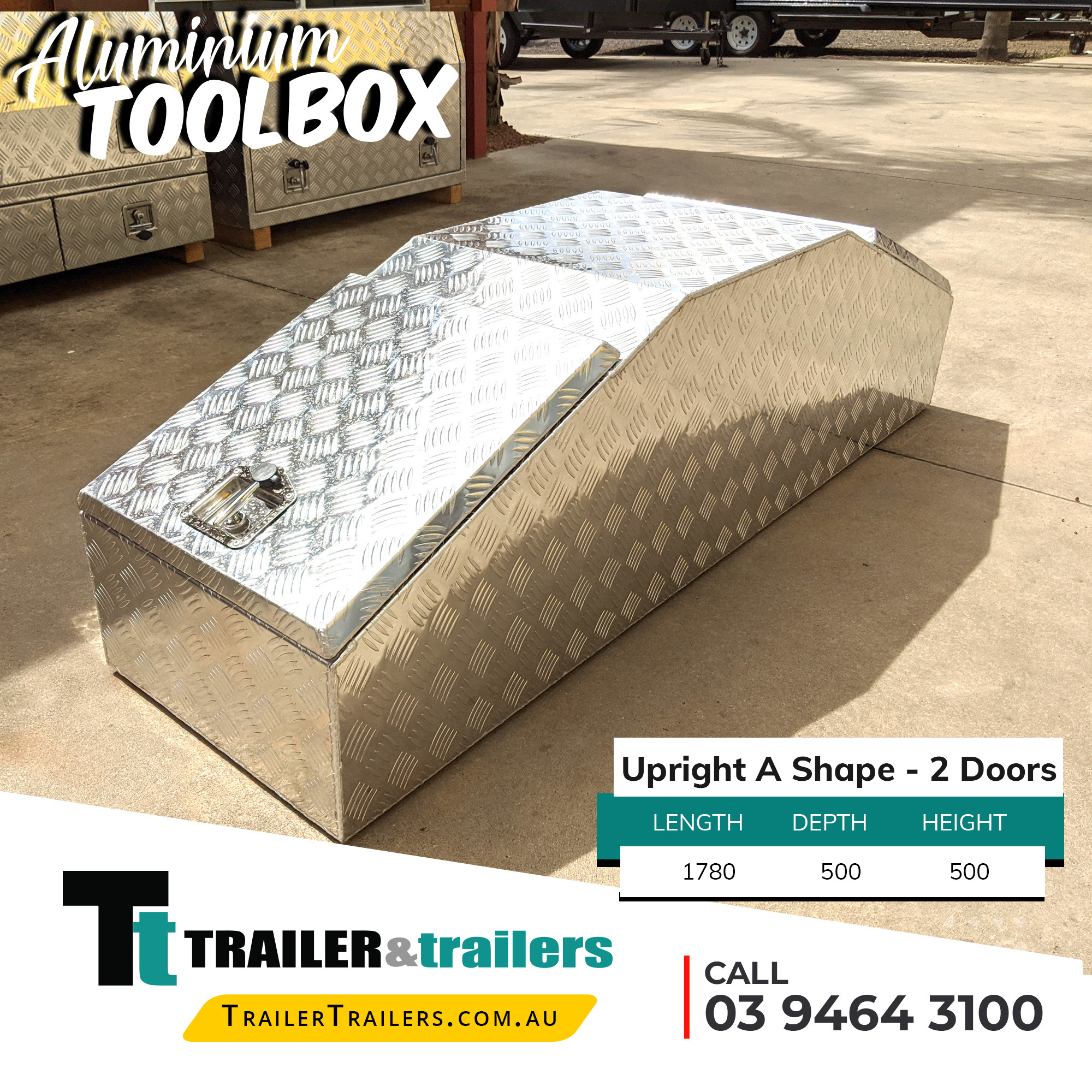 A Shape 2 Doors Trailer UTE Storage Aluminium Toolbox Sale Melbourne
