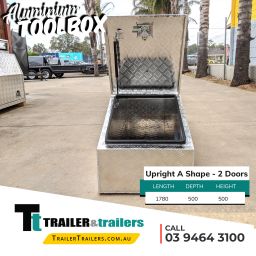 Upright A Shape with 2 Doors – UTE / Trailers Storage Aluminium Toolbox For Sale – 1780mm x500mm x 500mm in Melbourne Victoria
