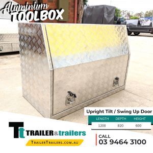 Upright Tilt with Swing Door Aluminium Toolbox Trailer Storage Sale Melbourne Victoria