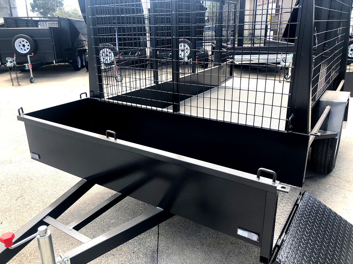 6x4 Standard Single Axle Gardening Trailer with Open Mower Box For Sale