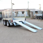 galvanised cage trailer with slide under ramps