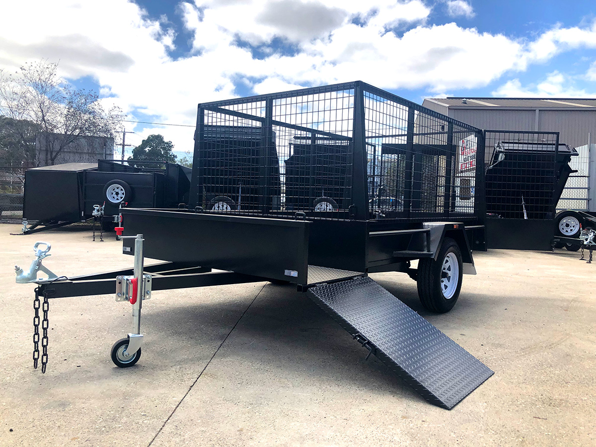 6x4 Standard Single Axle Gardening Trailer with Open Mower Box For Sale