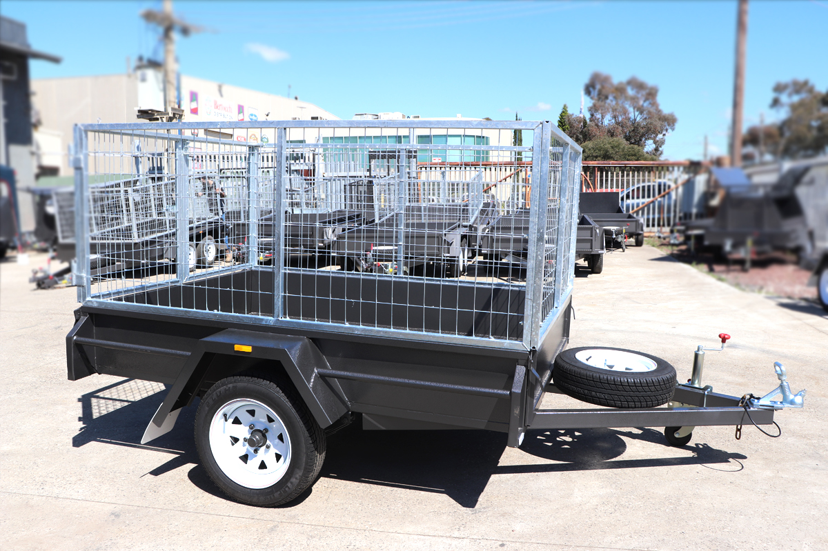 7x5 Single Axle Commercial Heavy Duty 3ft Cage Trailer for Sale