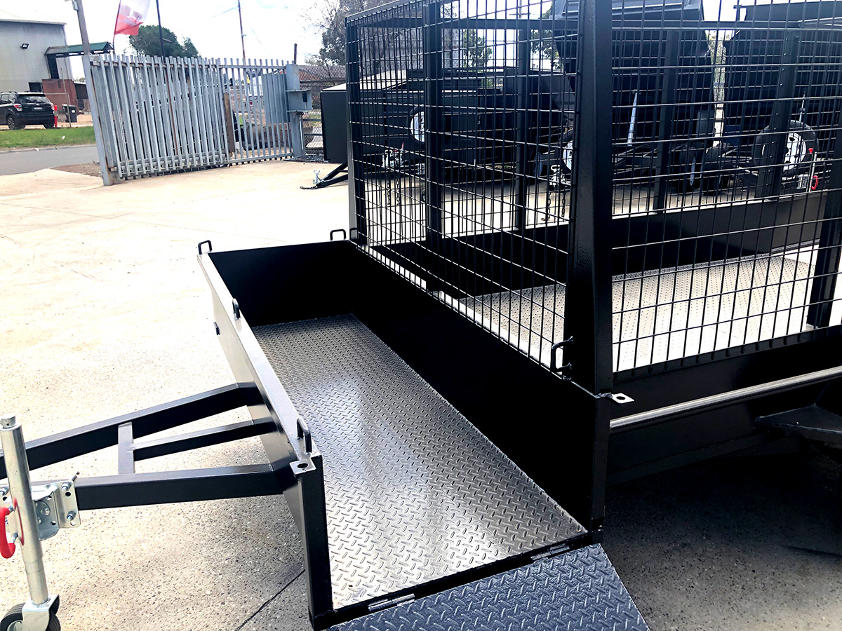 6x4 Standard Single Axle Gardening Trailer with Open Mower Box For Sale