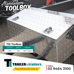 Tilt Box – UTE / Trailers Storage Aluminium Toolbox For Sale – 1200mm x 600mm x 360mm (Front) 460mm (Rear) in Melbourne Victoria